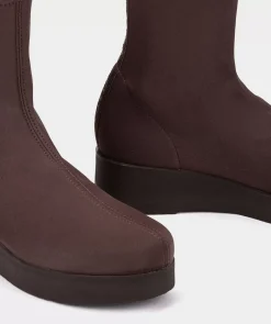 Chaussure Pedro Miralles Bottines Style Chaussette Fabriquees En Tissu Elastique. Amstel Marron Oscuro