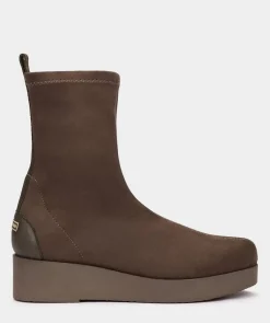 Chaussure Pedro Miralles Bottines Style Chaussette En Tissu Elastique Vert Fonce Ante Strech Kaki