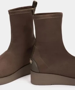 Chaussure Pedro Miralles Bottines Style Chaussette En Tissu Elastique Vert Fonce Ante Strech Kaki