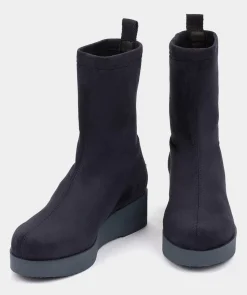 Chaussure Pedro Miralles Bottines Style Chaussette En Tissu Elastique Bleu Marine Ante Strech Marino