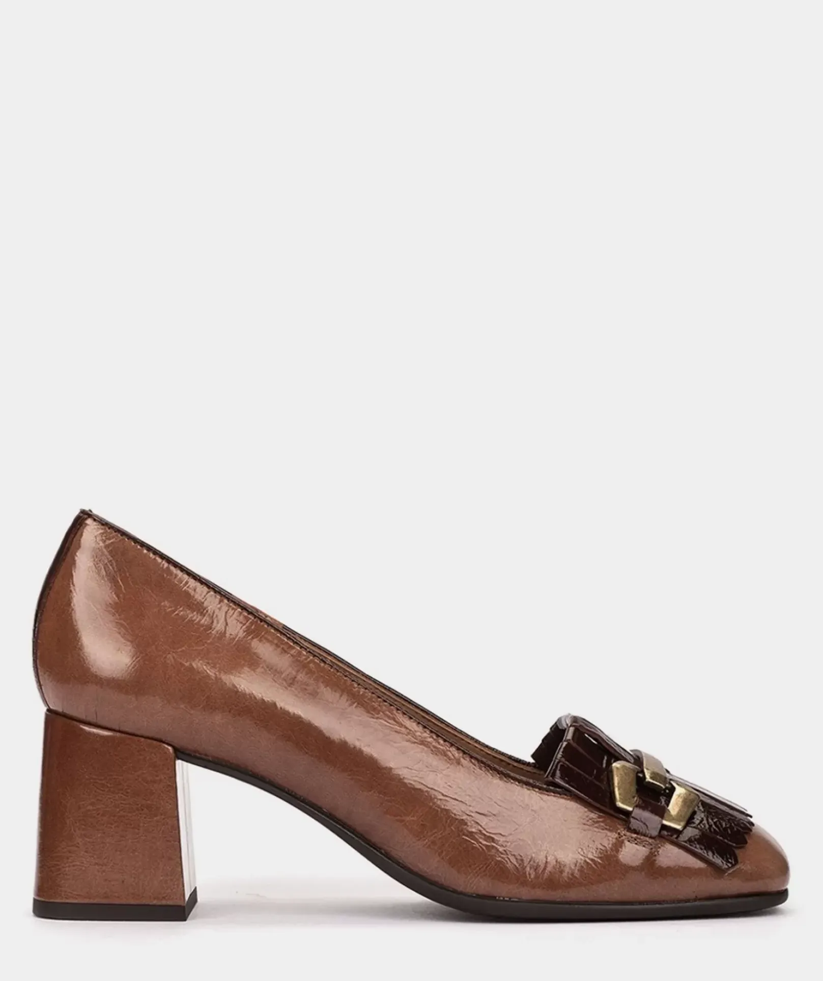 Chaussure Pedro Miralles Chaussures A Talon Haut En Cuir Verni De Couleur Marron Venice Polisandro