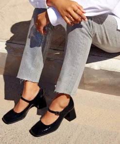 Chaussure Pedro Miralles Chaussures A Talon Haut En Cuir Verni De Couleur Noire Reflex Negro