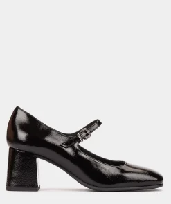 Chaussure Pedro Miralles Chaussures A Talon Haut En Cuir Verni De Couleur Noire Reflex Negro