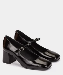 Chaussure Pedro Miralles Chaussures A Talon Haut En Cuir Verni De Couleur Noire Reflex Negro