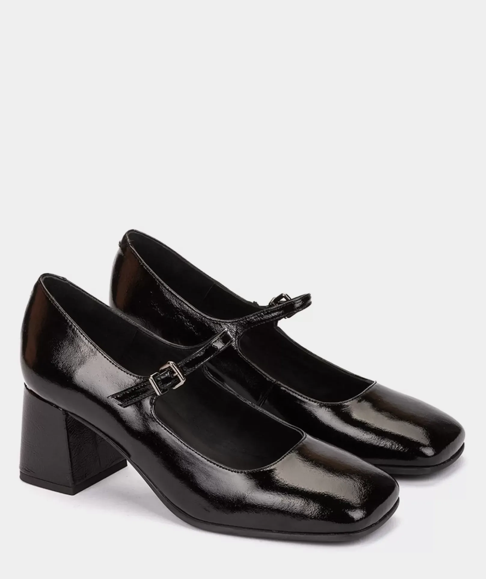Chaussure Pedro Miralles Chaussures A Talon Haut En Cuir Verni De Couleur Noire Reflex Negro