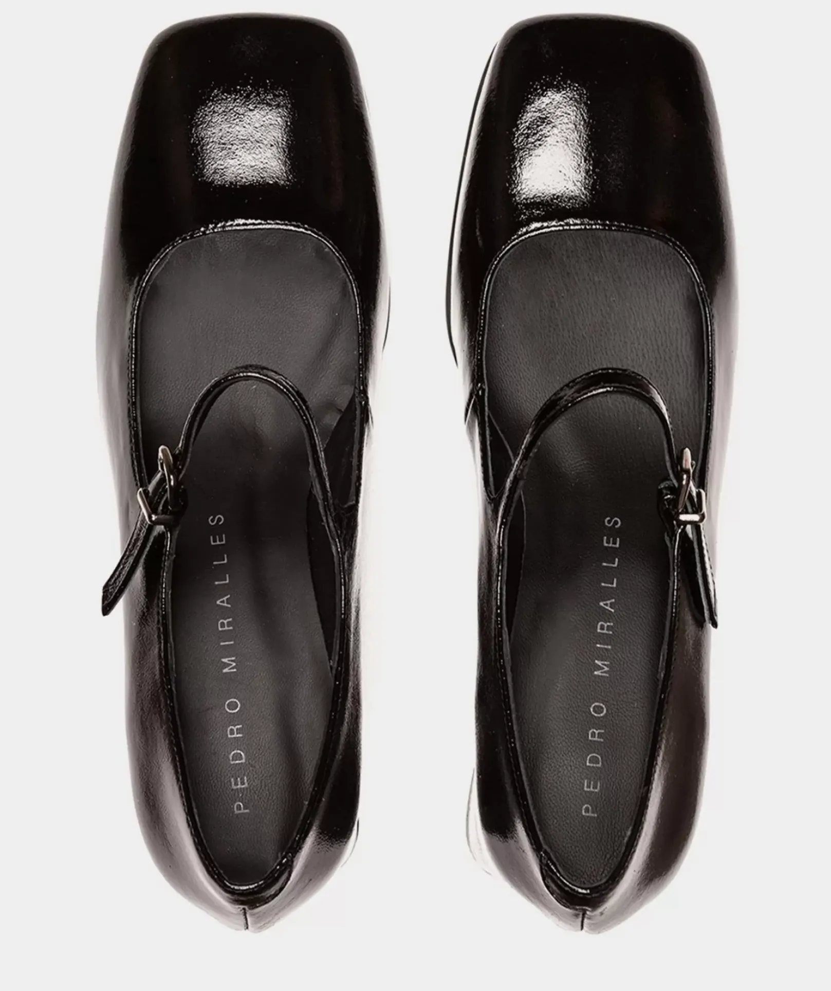 Chaussure Pedro Miralles Chaussures A Talon Haut En Cuir Verni De Couleur Noire Reflex Negro