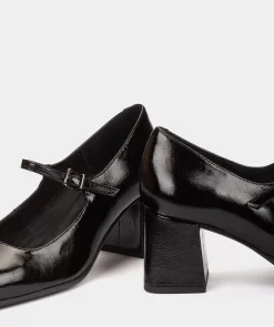 Chaussure Pedro Miralles Chaussures A Talon Haut En Cuir Verni De Couleur Noire Reflex Negro