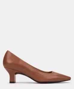 Chaussure Pedro Miralles Chaussures A Talons A Bout Pointu En Cuir Fauve Seta Cuero