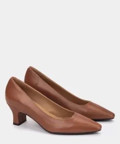 Chaussure Pedro Miralles Chaussures A Talons A Bout Pointu En Cuir Fauve Seta Cuero