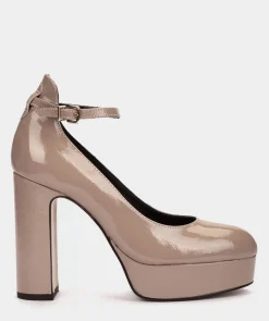 Chaussure Pedro Miralles Chaussures A Talons Avec Plateforme En Cuir Verni De Couleur Nude Reflex Nude