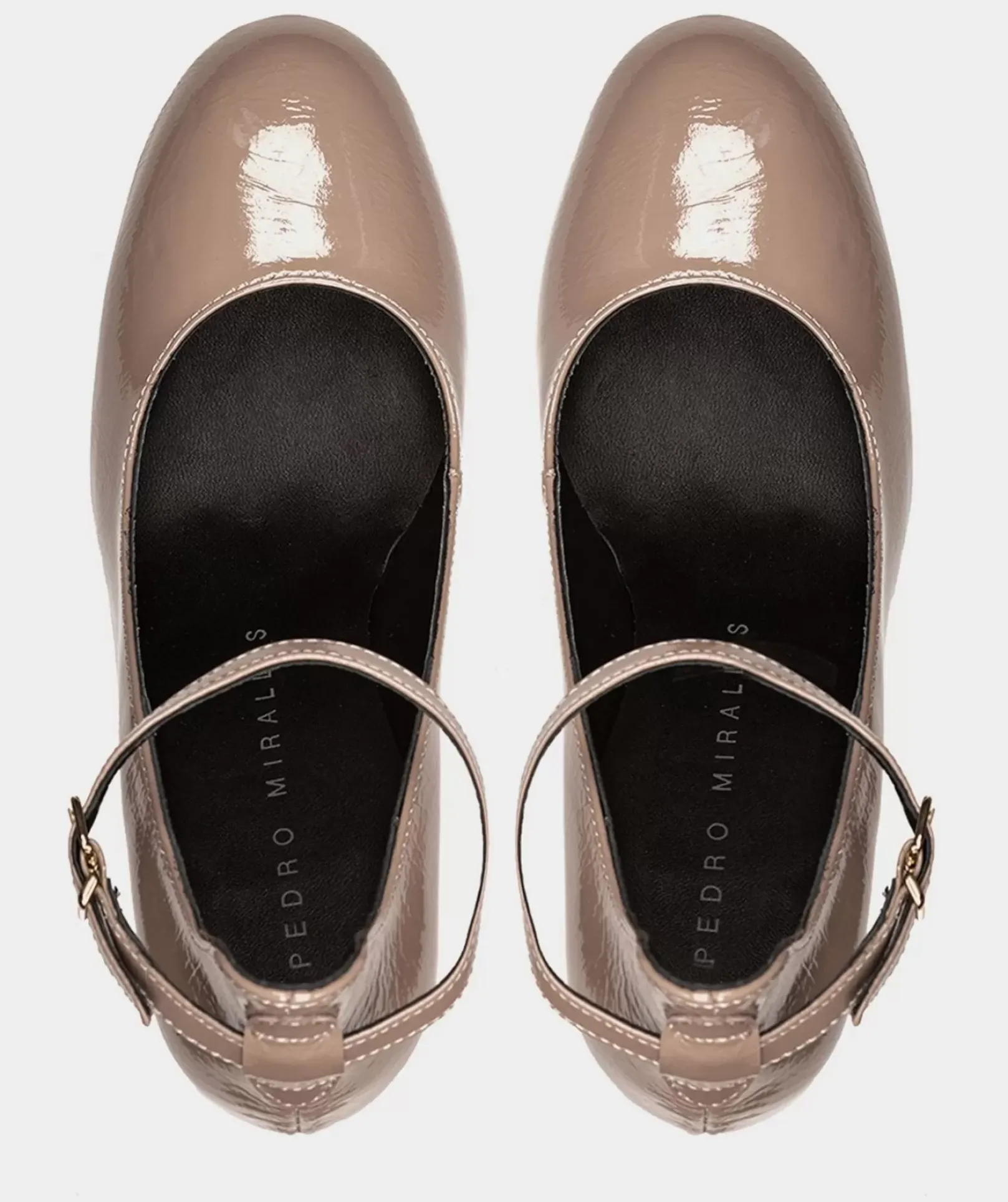 Chaussure Pedro Miralles Chaussures A Talons Avec Plateforme En Cuir Verni De Couleur Nude Reflex Nude