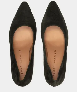 Chaussure Pedro Miralles Chaussures A Talons Avec Bout Pointu, En Daim Vert Amalfi Bosque