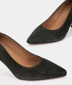 Chaussure Pedro Miralles Chaussures A Talons Avec Bout Pointu, En Daim Vert Amalfi Bosque