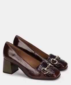 Chaussure Pedro Miralles Chaussures A Talons En Cuir Verni Marron Venice Castagna