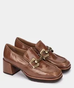 Chaussure Pedro Miralles Chaussures A Talons En Cuir Verni De Couleur Cuir Venice Polisandro