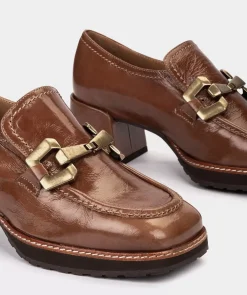 Chaussure Pedro Miralles Chaussures A Talons En Cuir Verni De Couleur Cuir Venice Polisandro