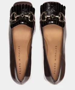 Chaussure Pedro Miralles Chaussures A Talons En Cuir Verni Marron Venice Elefante
