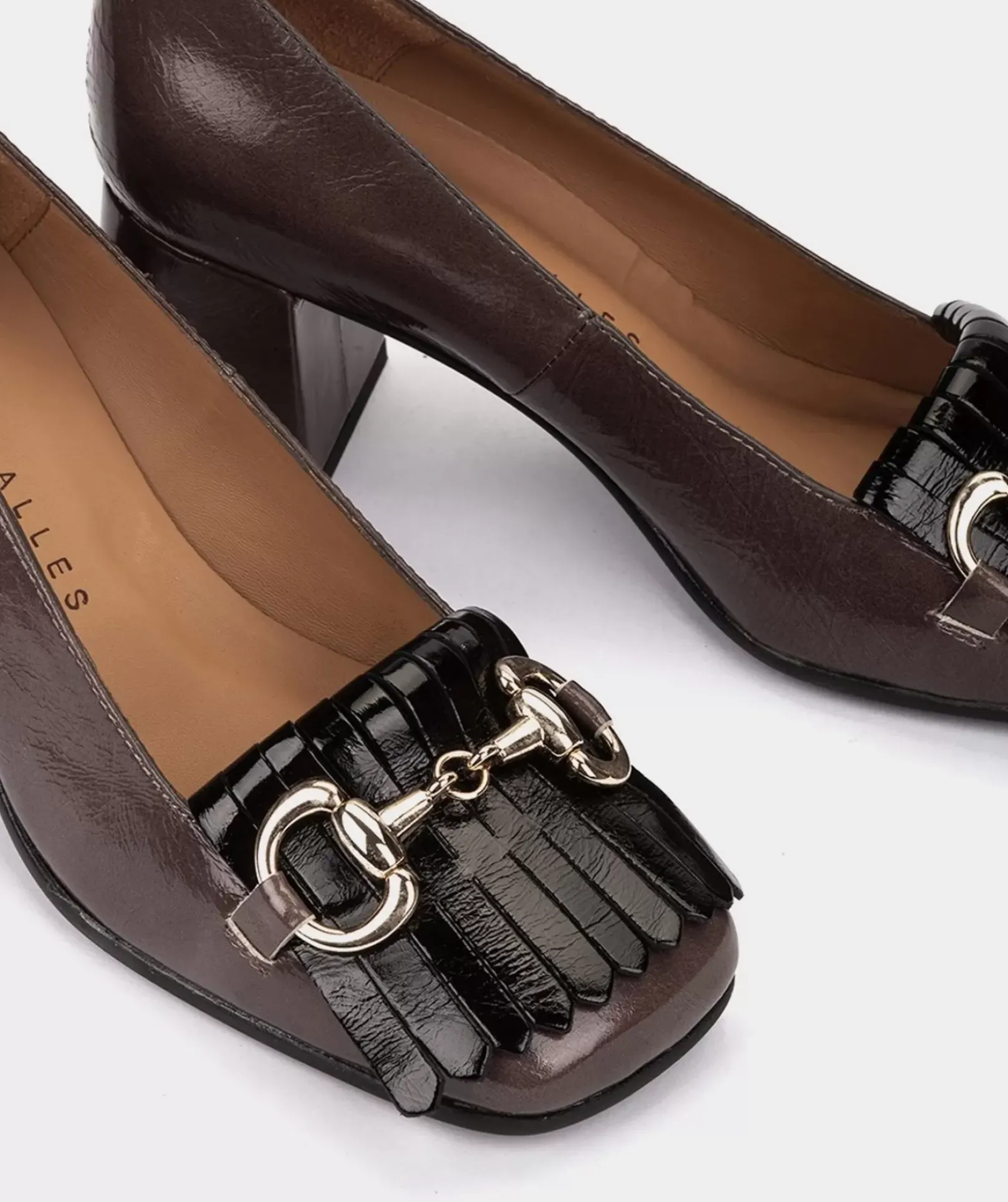 Chaussure Pedro Miralles Chaussures A Talons En Cuir Verni Marron Venice Elefante