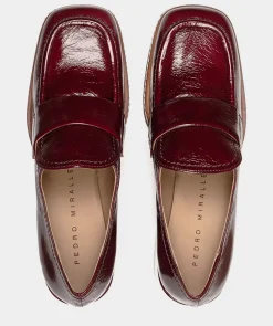 Chaussure Pedro Miralles Chaussures A Talons En Cuir Verni De Couleur Vin Venice Wine