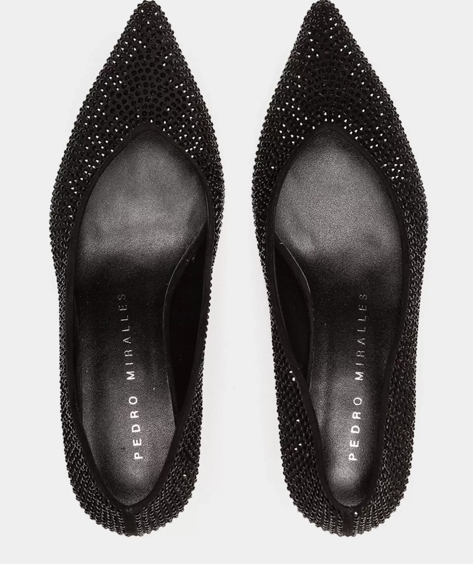 Chaussure Pedro Miralles Chaussures A Talons En Tissu Avec Strass. Ante Strech Negro