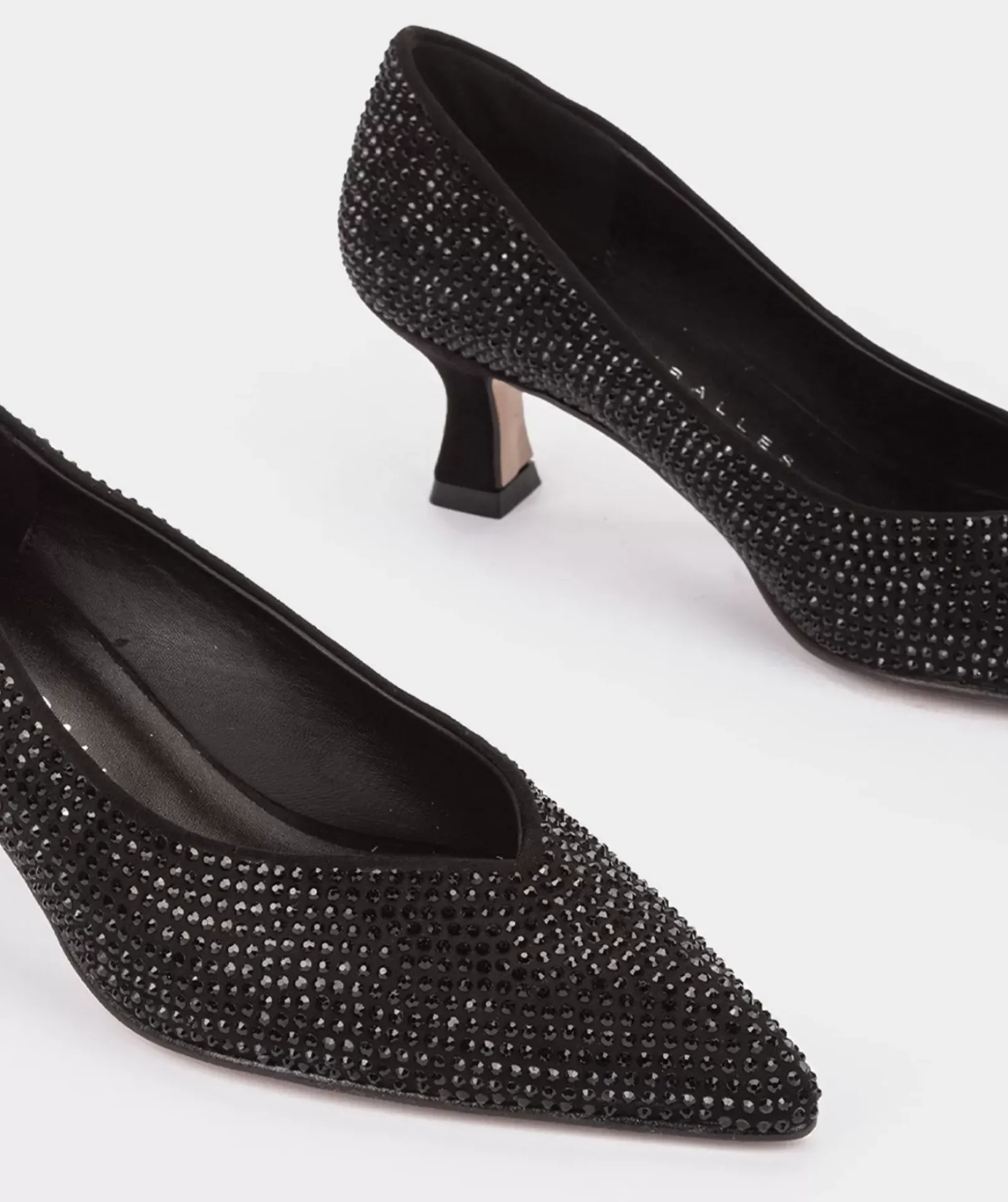 Chaussure Pedro Miralles Chaussures A Talons En Tissu Avec Strass. Ante Strech Negro