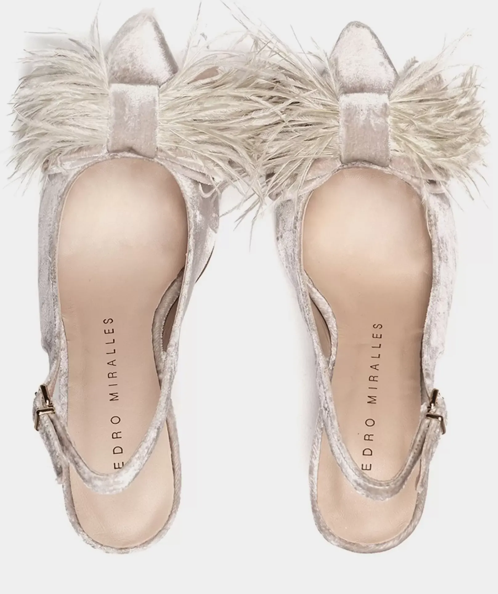 Chaussure Pedro Miralles Chaussures A Talons En Velours Velvet Beige