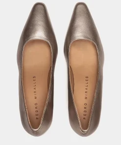 Chaussure Pedro Miralles Chaussures A Talons Et A Bouts Pointus En Cuir Metallise Napa Metal Humo
