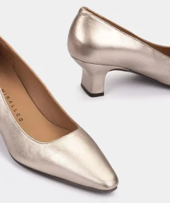 Chaussure Pedro Miralles Chaussures A Talons Et A Bouts Pointus En Cuir Metallise Napa Metal Humo