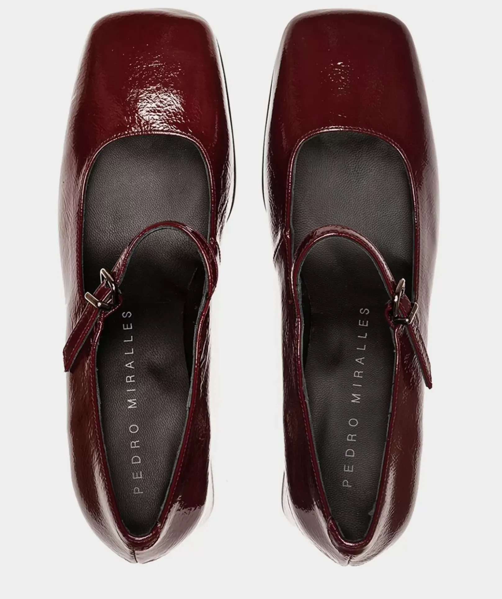 Chaussure Pedro Miralles Chaussures A Talons Hauts En Cuir Verni De Couleur Vin Venice Wine