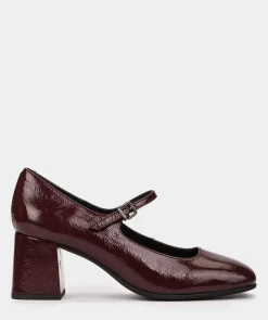 Chaussure Pedro Miralles Chaussures A Talons Hauts En Cuir Verni De Couleur Vin Reflex Wine