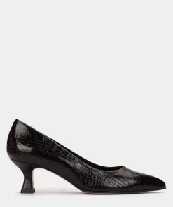 Chaussure Pedro Miralles Chaussures A Talons Hauts A Bout Pointu En Cuir Noir Embosse Coco Negro