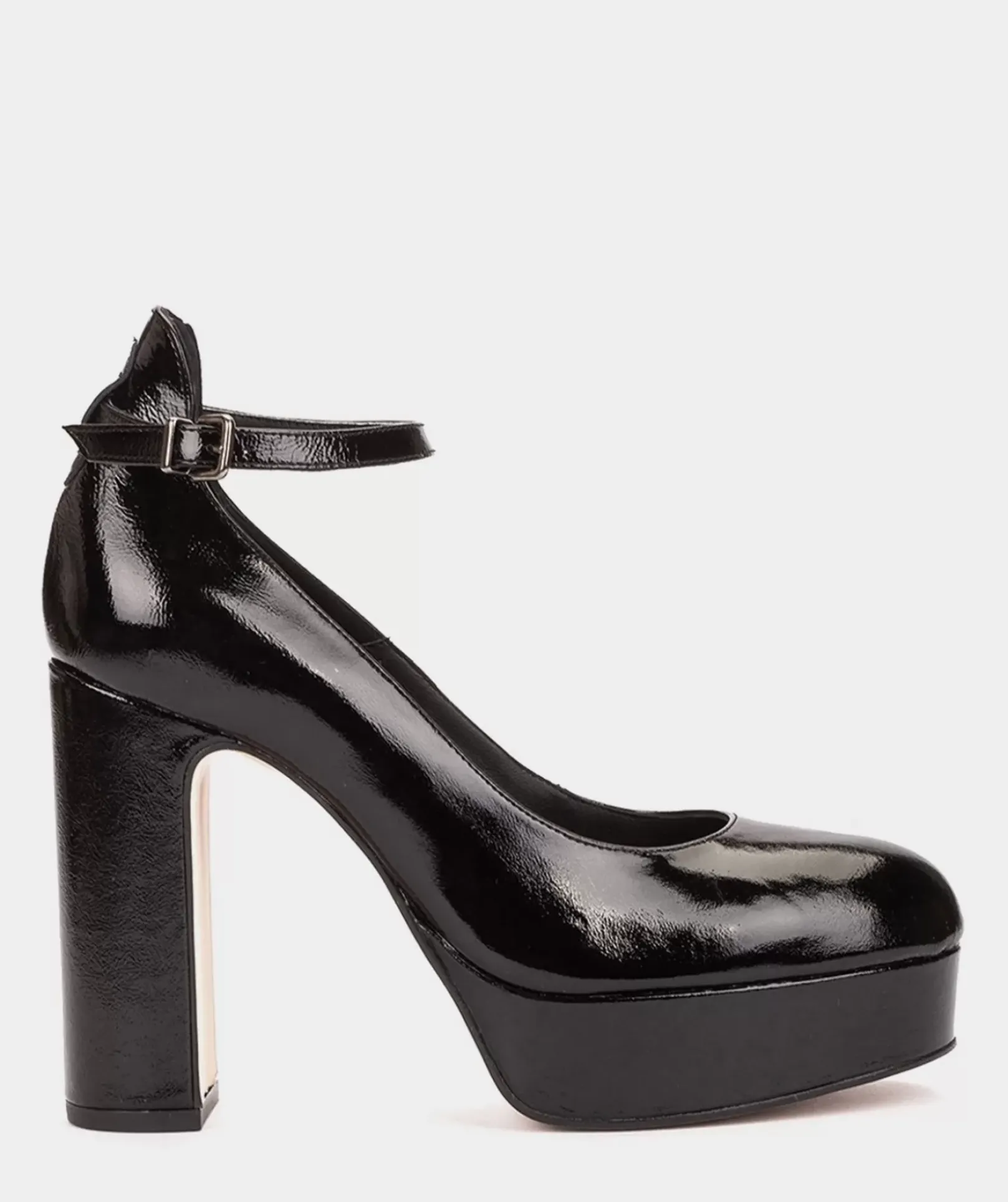 Chaussure Pedro Miralles Chaussures A Talons Plate-Forme En Cuir Verni Noir Reflex Negro