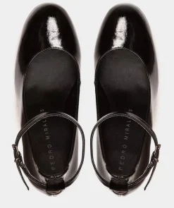 Chaussure Pedro Miralles Chaussures A Talons Plate-Forme En Cuir Verni Noir Reflex Negro
