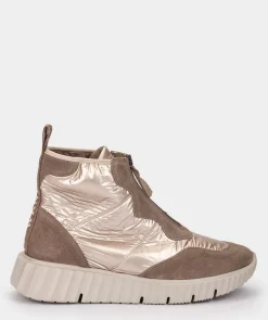 Chaussure Pedro Miralles Chaussures De Sport En Daim Et Tissu Marron Tesla Champagne
