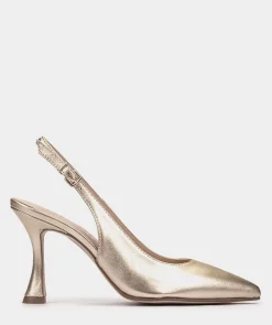Chaussure Pedro Miralles Escarpins En Cuir Metallise Avec Talon En Cuir Metallise Napa Metal Platino