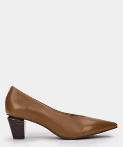 Chaussure Pedro Miralles Escarpins En Cuir Metallise Marron Seta Cuero