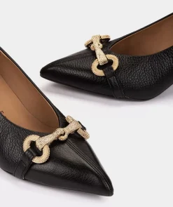 Chaussure Pedro Miralles Escarpins En Cuir Noir A Talons Pointus Nucleo Negro