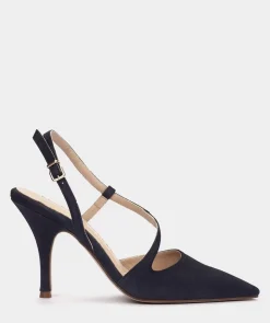 Chaussure Pedro Miralles Escarpins En Daim Bleu Marine A Bout Pointu Amalfi Navy