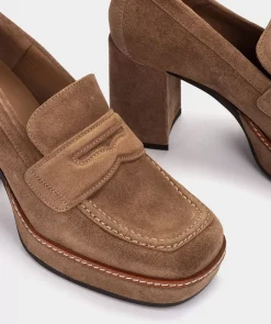 Chaussure Pedro Miralles Mocassins En Croute De Cuir Marron Velour Birra