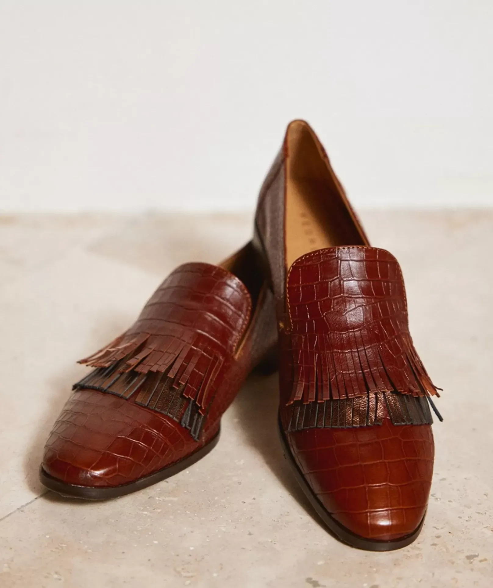 Chaussure Pedro Miralles Mocassins En Cuir A Imprime Animalier De Couleur Marron Coco Whisky