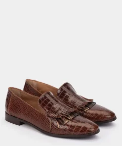 Chaussure Pedro Miralles Mocassins En Cuir A Imprime Animalier De Couleur Marron Coco Whisky