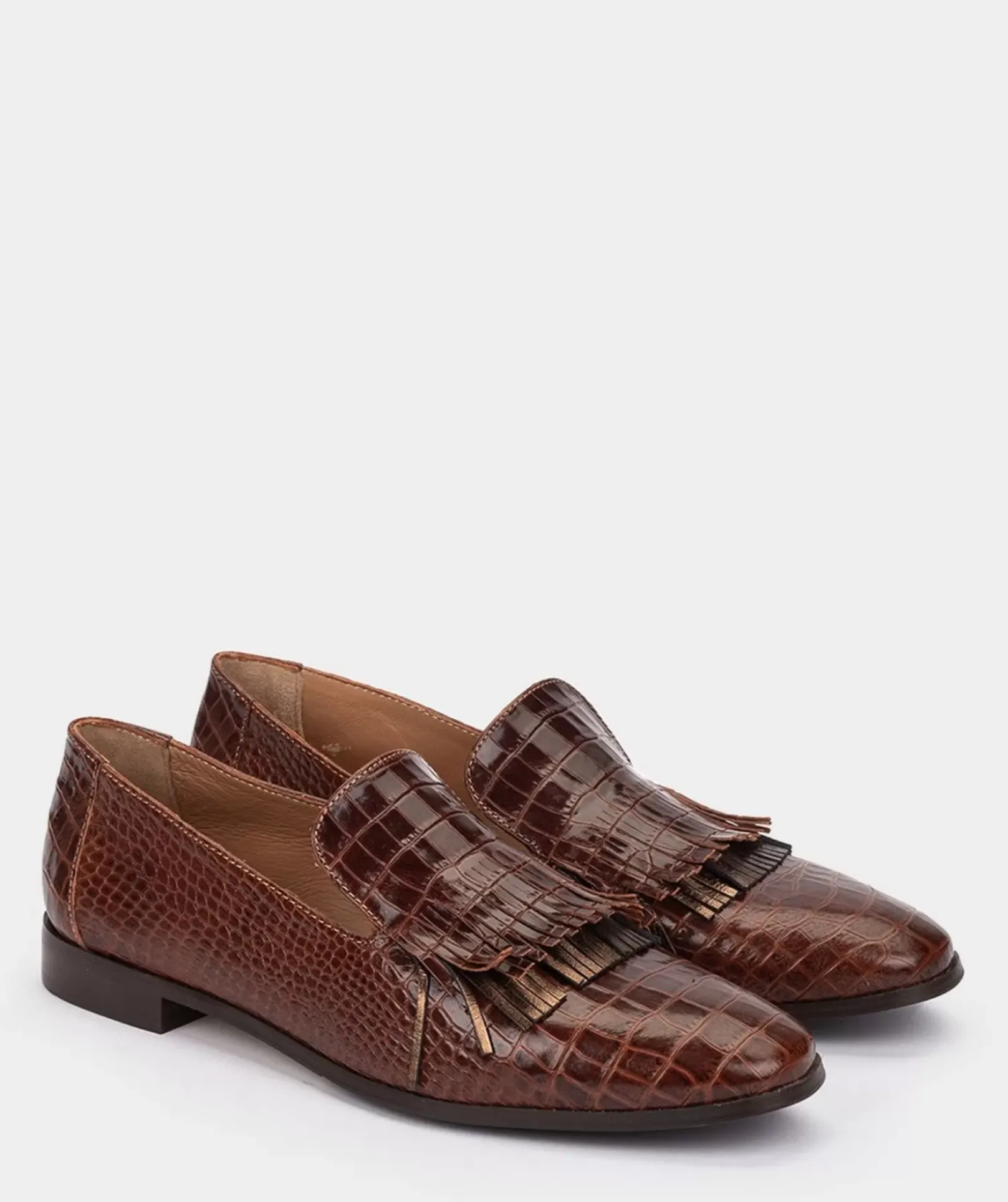 Chaussure Pedro Miralles Mocassins En Cuir A Imprime Animalier De Couleur Marron Coco Whisky