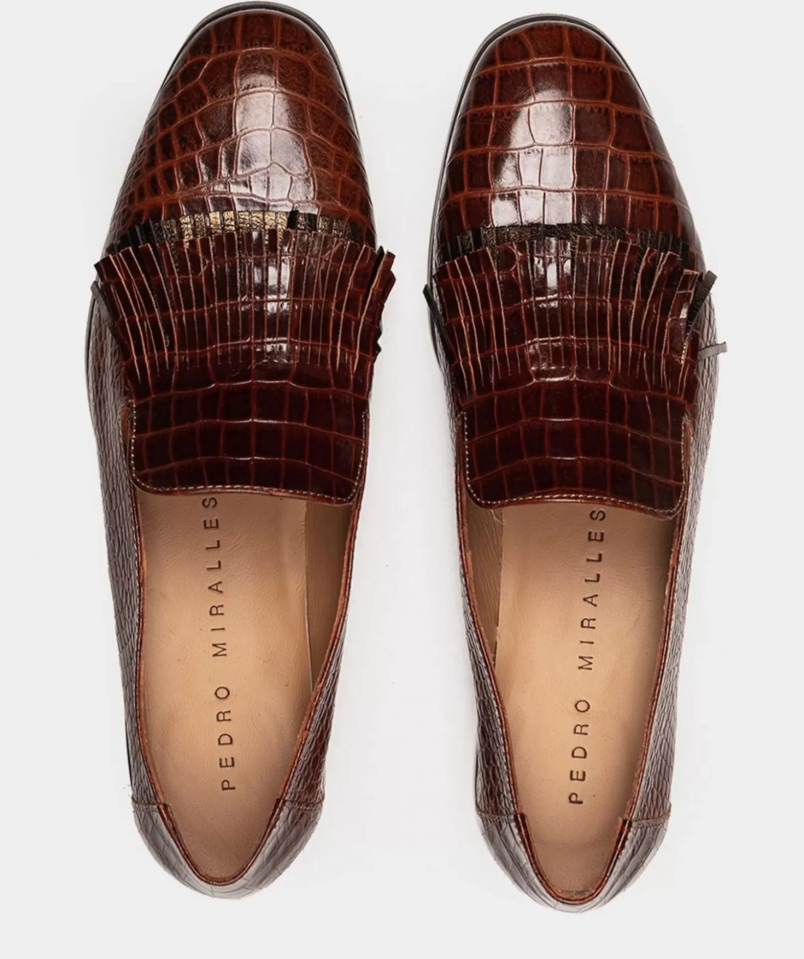 Chaussure Pedro Miralles Mocassins En Cuir A Imprime Animalier De Couleur Marron Coco Whisky