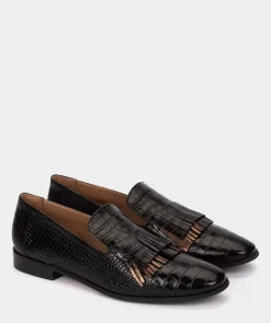 Chaussure Pedro Miralles Mocassins En Cuir A Imprime Animalier En Noir Coco Negro