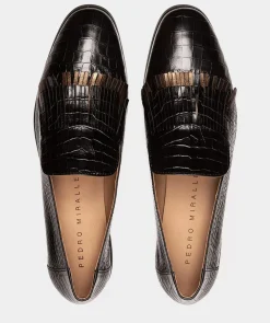 Chaussure Pedro Miralles Mocassins En Cuir A Imprime Animalier En Noir Coco Negro