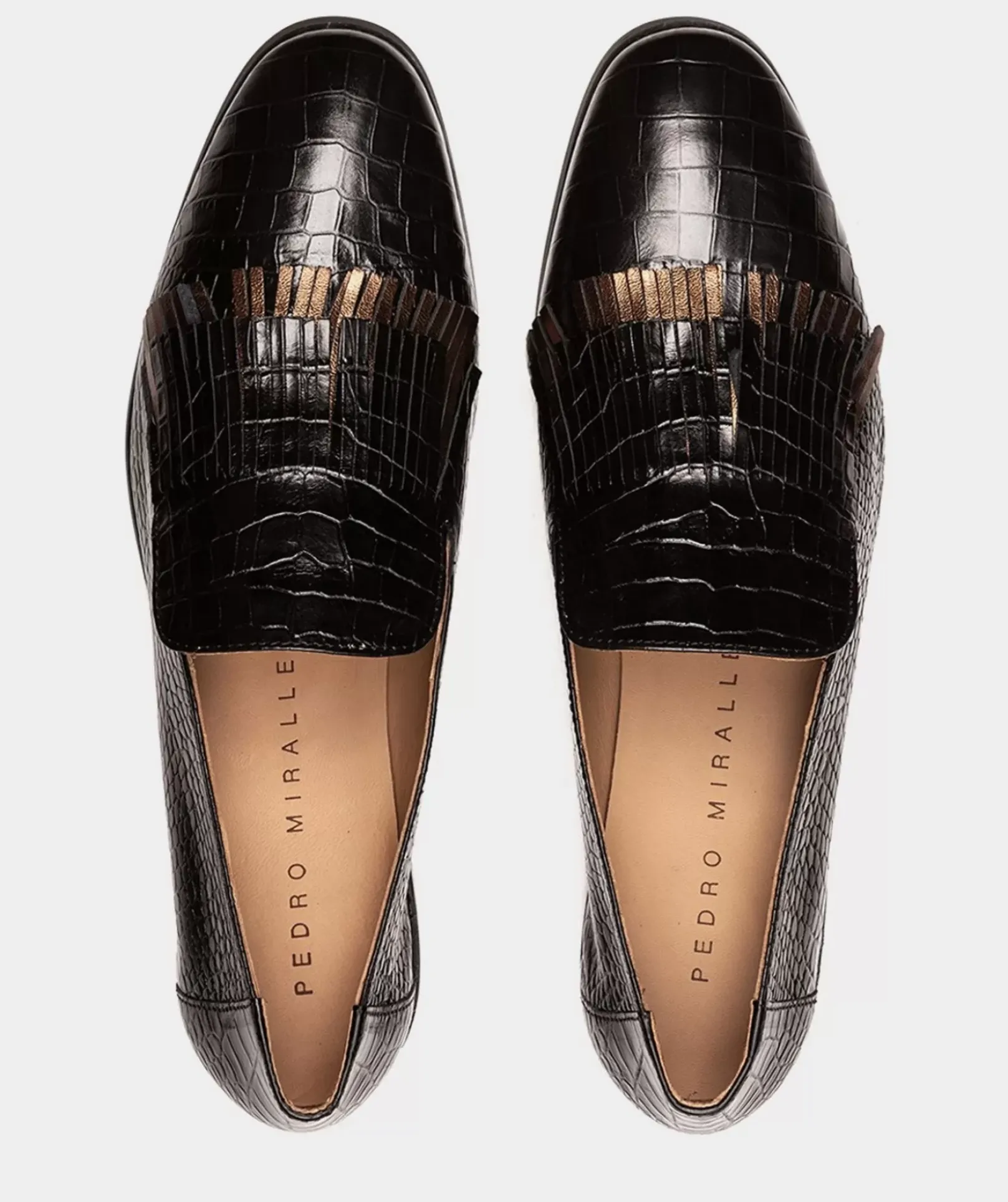 Chaussure Pedro Miralles Mocassins En Cuir A Imprime Animalier En Noir Coco Negro