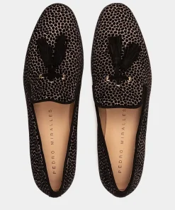 Chaussure Pedro Miralles Mocassins En Cuir Avec Imprime Animalier. Girafina Arena