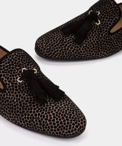 Chaussure Pedro Miralles Mocassins En Cuir Avec Imprime Animalier. Girafina Arena