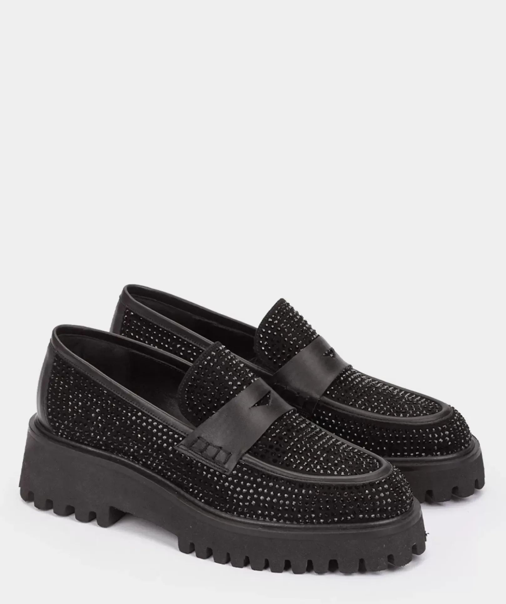 Chaussure Pedro Miralles Mocassins En Cuir Et Brillants Seta Taupe