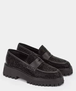 Chaussure Pedro Miralles Mocassins En Cuir Et Brillants Seta Negro